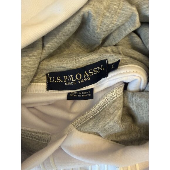 NWT US Polo Assn Men's L Sport Pullover Hoodie White [jb] - Picture 7 of 13